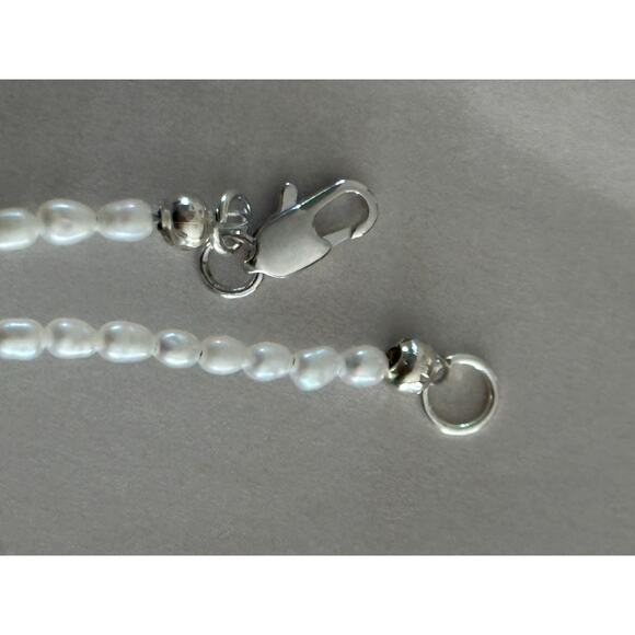 Freshwater Coin Pearl Necklace 16” • Statement Pearl Collar Necklace - Picture 5 of 5